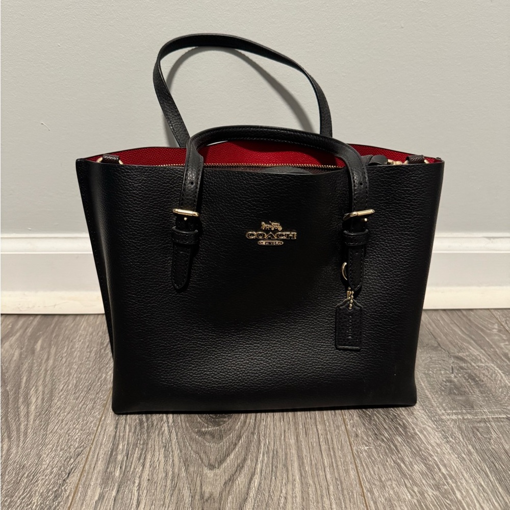 Coach Black Leather Tote Bag